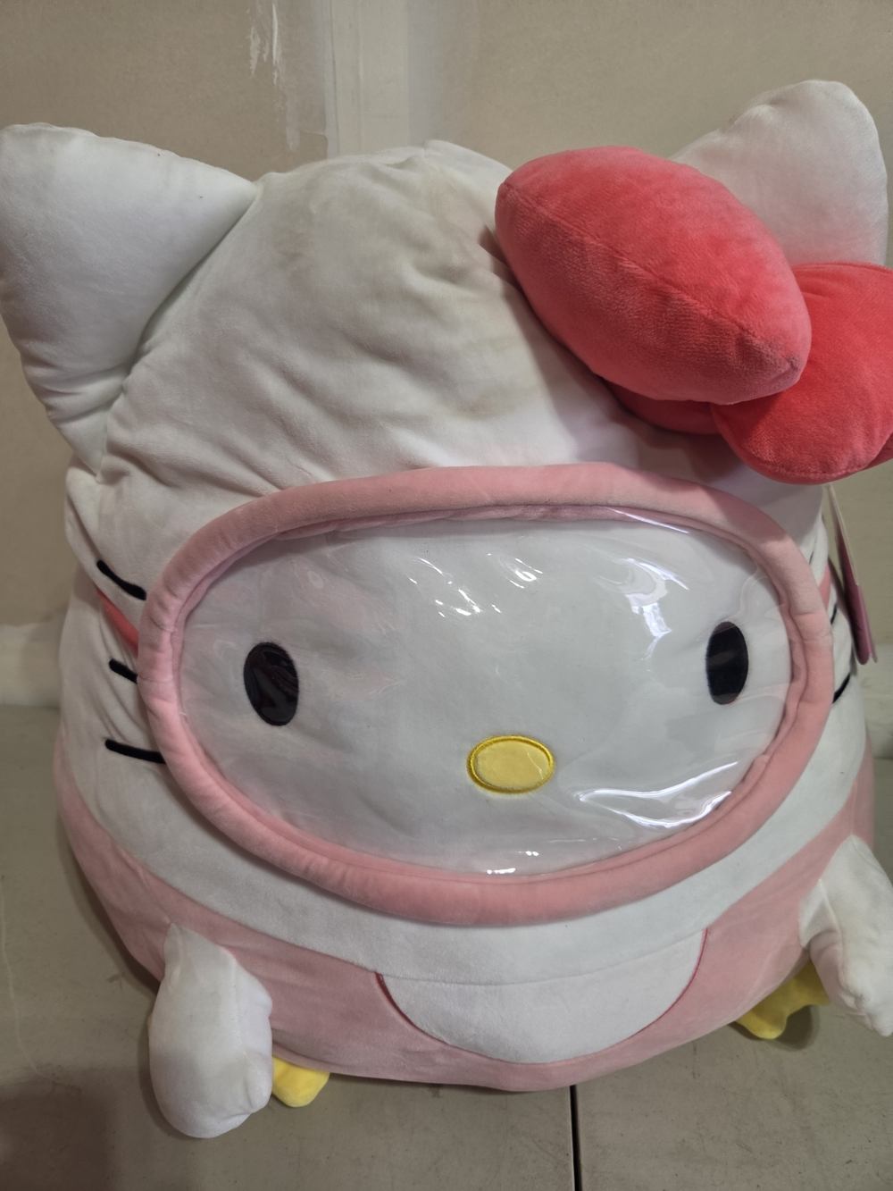 Squishmallows Hello Kitty Pink White Plush Costume with Red Bow